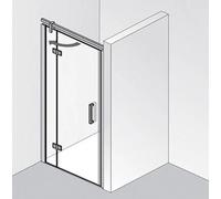 Porte tournante HSK Atelier Plan sur le côté, avec profil clip, dimensions : 80,0 cm x 200,0 cm, butée à charnière à gauche, 17018080-L-68-50, 17018080-L-68-50, Cabine doccia: Nero opaco: ESG traspare
