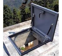 Portello di Accesso al Tetto Resistente alle intemperie - Porta di Sicurezza in Acciaio con Ammortizzatore a Gas, Maniglia e chiavistello - Copertura di Uscita dal Tetto 50x50 cm per Un acce