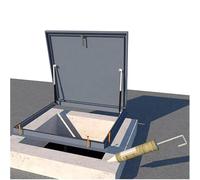 Portello di accesso al tetto resistente alle intemperie, porta di sicurezza quadrata in acciaio con aste pneumatiche-idrauliche, portello di accesso/fuga galvanizzato per vicoli e iarde