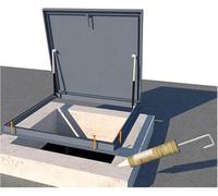 Portello di accesso del tetto - Porta di sicurezza d'acciaio quadrata con le barre pneumatico-idrauliche, portello galvanizzato di accesso/fuga del pozzo per vicoli e iarde