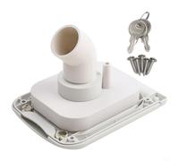 Portello di riempimento dell'acqua dolce con chiave di sicurezza e copertura per camper e rimorchio, sistema di ingresso a gravità, diametro interno 32 mm, diametro esterno 38 mm, colore nero (bianco)