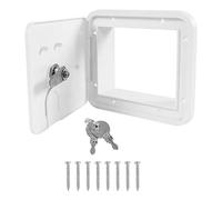 Portello elettrico quadrato RV con 2 chiavi per tubo di scarico del camper del rimorchio bianco