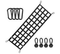 Portellone posteriore NET - 60 x 18 in nero, rete protetta raggi UV, resistente alle intemperie, con moschettone, elastico a sfera, per carri merci di dimensioni standard, kayak, mobili