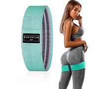PORTENTUM 1 unità leggera di bande elastiche per muscolazione, Bande elastiche Fitness antiscivolo in tessuto per Crossfit, Yoga, Glutei e altri sport. Include video.