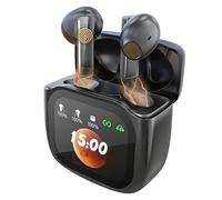 PORTENTUM Cuffie bluetooth 5.4 wireless - Schermo LED touch personalizzabile - Cancellazione del rumore DUAL ENC - 50h - Auricolari controllo touch - Bassi HiFi - Vestibilità comoda - USB-C