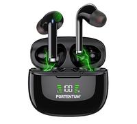 PORTENTUM Cuffie bluetooth 6.0 wireless - Cancellazione del rumore HYBRID ANC + ENC - 60h - Auricolari controllo touch impermeabili IPX6 - Schermo LED - Bassi HiFi 10 mm - Vestibilità comoda - USB-C