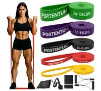 PORTENTUM Elastici fitness Set da Bande elastiche 4 o 5 livelli intensità