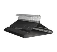 PORTENTUM Grucce in Metallo con Rivestimento in Gomma, Confezione da 50, Nero. Salvaspazio, Antiscivolo, Resistenti per Indumenti Pesanti, Tacche per Vestiti, Adatte Tutti Tipi di Vestiti e Pantaloni