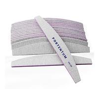 PORTENTUM Lime per unghie 100 180 set di 16, lima per unghie 100/180 a doppia faccia lavabile, lima per unghie professionale ideale per gel e acrilico, adatto per uso in salone e a casa