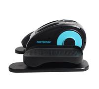 PORTENTUM Mini ellittica da casa elettrica con telecomando, schermo e motore silenzioso - Pedaliera riabilitazione per anziani automatica e manuale con selettore di velocità - compatta da scrivania