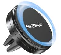 PORTENTUM Porta cellulare auto magnetico ultrapotente - Supporto telefono per griglia di aerazione - Rotazione 360° - Presa estrema con magneti ottimizzati - Compatibile con iPhone, Samsung, Android