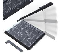 PORTENTUM Taglierina per Carta A4 con Squadra Magnetica Regolabile e Base Antiscivolo - a Leva di Precisione con Blocco del Braccio e Guide Stampate - Taglia Carta A4 A5 B5 B6 B7 - 12 Fogli