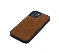 Porter Riley - Custodia in pelle compatibile con iPhone 16 Pro. Custodia sottile posteriore/Bumper/Shell/Antiurto in vera pelle premium (Marrone Cioccolato)