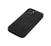 Porter Riley - Custodia in pelle compatibile con iPhone 16 Pro Max. Custodia sottile antiurto/con paraurti/guscio posteriore in vera pelle premium (Nero puro)