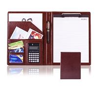 Portfolio, organizer per appunti, formato A4, in ecopelle, per appunti legali, formato A4, blocco per appunti per lavoro, scuola, ufficio, conferenze (marrone A)