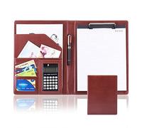 Portfolio, organizer per appunti, formato A4, in ecopelle, per appunti legali, formato A4, blocco per appunti per lavoro, scuola, ufficio, conferenze (Bruin)