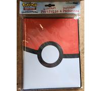 PORTFOLIO POKE BALL A 4 TASCHINE PER CARTE DA GIOCO POKEMON (NUOVO)