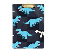 Portfolio portablocco con teschio e dinosauro animale, formato A4, mini cartellina, trasparente, per allenatori di pallavolo e baseball, dimensioni 9 x 12