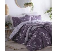 Portfolio Yasmina - Set copripiumino reversibile per letto matrimoniale, colore: prugna