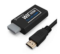 PORTHOLIC Adattatore Wii Hdmi, adattatore Wii a HDMI, convertitore Wii a HDMI con ingresso e uscita 1080P/720P video e audio 3,5 mm + cavo HDMI per tutte le modalità di visualizzazione (nero)