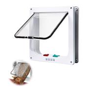 Porticina Gattis,4 Vie Chiusura Porta Animali Domestici,ABS Acrilico Gattaiola per Gatti per Porte Interne ed Esterne,Porta Gatti e Cani con Tunnel per Animali Domestici,Bianc,19x20x2cm