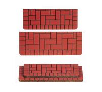 Portico Anteriore Porta Doppia Entrata Passo Rosso Mattone Bambole 1:12 Scala