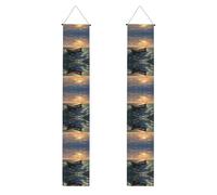 Portico Banner WZYWHJ Bamboo raft on the sea Stampa Decor Wall Hanging Banner Door Sign, per Outdoor Indoor Yard Party 30,5 x 180 cm