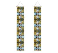 Portico Banner WZYWHJ carino bianco stampa papillon decorazione parete appeso banner porta segno, per esterni interni cortile festa 30,5 x 180 cm