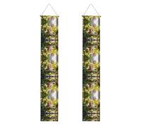 Portico Banner WZYWHJ Cat in the Garden Picture Decor Wall Hanging Banner Door Sign, per esterni e interni, cortile Party 30,5 x 180 cm