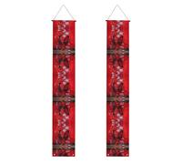 Portico Banner WZYWHJ Farfalla su parete rossa Stampa Decor Wall Hanging Banner Door Sign, per esterni e interni Yard Party 30,5 x 180 cm
