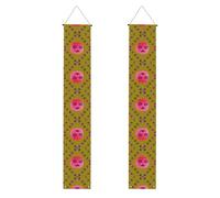 Portico Banner WZYWHJ Funny Face Peach Prints Decor Wall Hanging Banner Door Sign, per esterni e interni, cortile, feste, 30,5 x 180 cm