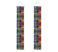 Portico Banner WZYWHJ Hot Air Balloon in the Rainbow Stampa Decor Wall Hanging Banner Door Sign, per Outdoor Indoor Yard Party 30,5 x 180 cm