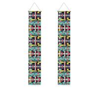 Portico Banner WZYWHJ Motivi Geometrici Stampe Decor Appeso alla Parete Banner Porta Segno, per Esterno Interno Cortile Party 30,5 x 180 cm