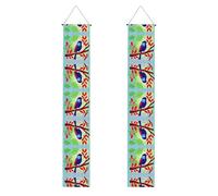 Portico Banner WZYWHJ Red Leaf Bird Stampe Decor Wall Hanging Banner Door Sign, per esterni e interni, Cortile Party 30,5 x 180 cm