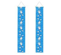 Portico Banner WZYWHJ White Goose House Picture Decor Wall Hanging Banner Door Sign, per esterni e interni, cortile festa 30,5 x 180 cm