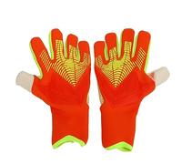 Portiere calcistico guanti premium in lattice nylon anti -slip di protezione delle dita traspirante Golve per allenamenti da uomo con competizione donna unisex arancione coppia di (ID 18,2 mm /