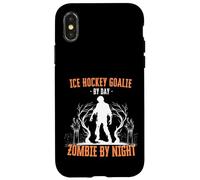 Portiere di hockey su ghiaccio di Day Zombie by Night Halloween Creepy Custodia per iPhone X/XS