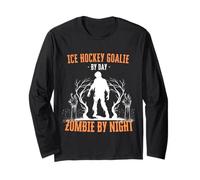 Portiere di Hockey su Ghiaccio di Day Zombie by Night Halloween Creepy Maglia a Manica