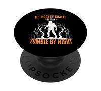 Portiere di hockey su ghiaccio di Day Zombie by Night Halloween Creepy PopSockets PopGrip Adesivo