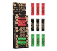 Portland Bee Balm Balsamo per labbra naturale fatto a mano a base di cera d'api senza profumo, assortimento di menta e rosa dell'Oregon, 9 pezzi