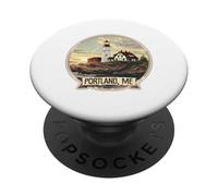 Portland Maine Faro Oceano New England Vacanze Estate PopSockets PopGrip Adesivo