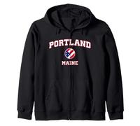 Portland Maine (Mi) Felpa con Cappuccio