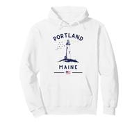 Portland Maine USA Faro New England Bandiera Americana Felpa con Cappuccio