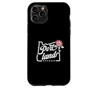 Portland, Oregon, città, di, rose, oregon, mappa, con, uno, rosa rossa Custodia per iPhone 11 Pro