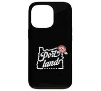Portland, Oregon, città, di, rose, oregon, mappa, con, uno, rosa rossa Custodia per iPhone 13 Pro