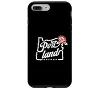 Portland, Oregon, città, di, rose, oregon, mappa, con, uno, rosa rossa Custodia per iPhone 7 Plus/8 Plus