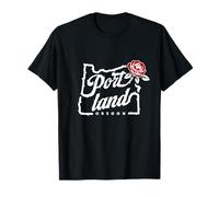 Portland, Oregon, Città, di, Rose, Oregon, Mappa, con, Uno, Rosa Rossa Maglietta