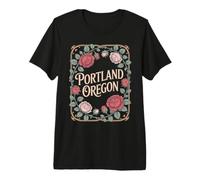 Portland Oregon Rose City Elegante Floreale Maglietta Premium