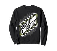 Portland, Oregon, Skyline Città, Disegno a Scacchi Felpa