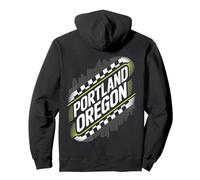 Portland, Oregon, Skyline Città, Disegno a Scacchi Felpa con Cappuccio